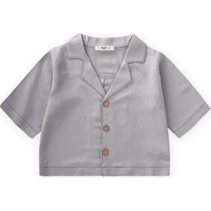 Keten Kalın Taba Dikişli Ceket 2-7 Yaş A Gri