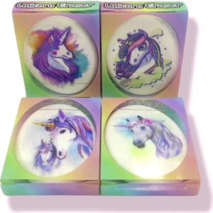 Unicorn Desenli Elips Şekilli Silgi 4 Adet