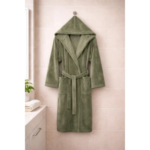 Mysoft Home Triga Kapüşonlu Bornoz %100 Pamuk