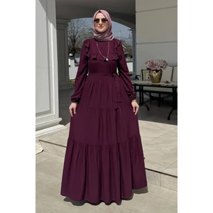 Rabia Şamlı Bade Elbise Vişne