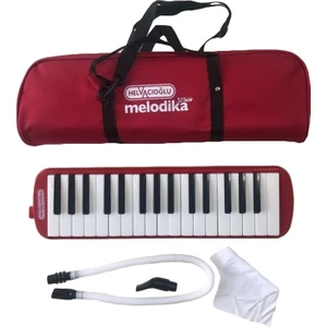 Kırmızı 32 Tuşlu Melodika, Taşıma Çantası ve Aksesuarlar ile Birlikte