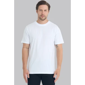 4127 Erkek %100 Pamuk Basic Tişört Regular Fit Bisiklet Yaka Canlı Dokulu