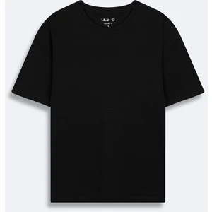 Minimal Baskılı Relaxed Gri T-Shırt