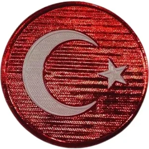 Moda Canel 3D Yuvarlak Bayrak Arma (Cırtlı)-7 cm