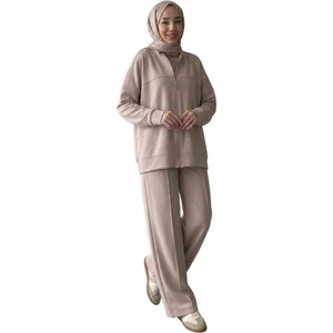 Tesettür Önü Fermuarlı Oversize Modal Takım