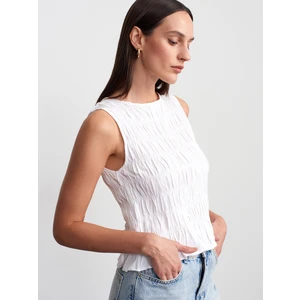 50845 Gipeli Crop Bluz-Beyaz