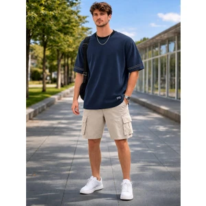 Alexander Gardi Şerit Detaylı Kontrast Yaka Basic T-Shirt