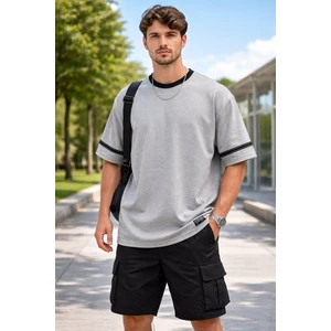 Alexander Gardi Şerit Detaylı Kontrast Yaka Basic T-Shirt
