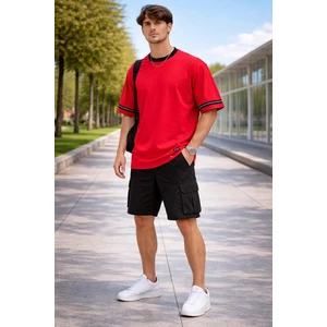 Alexander Gardi Şerit Detaylı Kontrast Yaka Basic T-Shirt