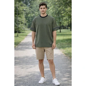 Alexander Gardi Şerit Detaylı Kontrast Yaka Basic T-Shirt