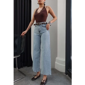 Esra Helvacı Kemerli Geniş Paça Jean