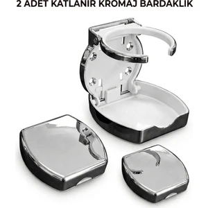 Katlanır Bardaklık Kromaj 2 Adet
