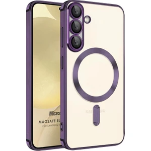 Samsung Galaxy A57 Kılıf Magsafe Luxury Electroplate Mor