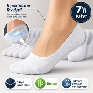 Baff 7’li Erkek Bambu Babet Çorap Beyaz