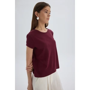 Suva Kısa Kol Bordo T-Shirt