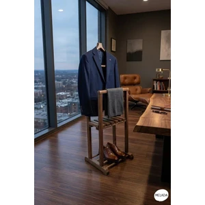 Melada Mobilya Gürgen Ikili Dilsiz Uşak Ceviz Cilalı Sehpalı