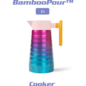 Bamboopour 2 Litre Paslanmaz Çelik Bambu Saplı Termos CKR2097