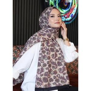 Mini Paisley Desen Leylak Soft Pamuk Şal