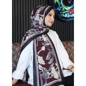 Lale Desen Bordo Soft Pamuk Şal