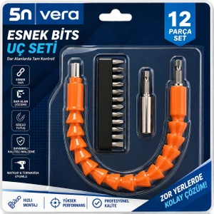Esnek Bits Uç Seti 12 Parça | Dar Alan Vidalama Aparatı