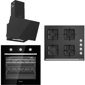 Cooktec Siyah Cam Ankastre Set