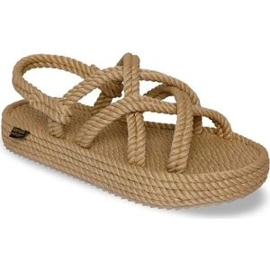 Nomadic Republic Bodrum Platform Kadın Halat Sandalet - Bej