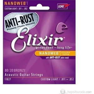 11027 Nanoweb 80/20 Bronze Akustik Gitar Teli (11-52)