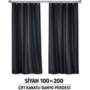 Siyah Pvc Banyo Perdesi