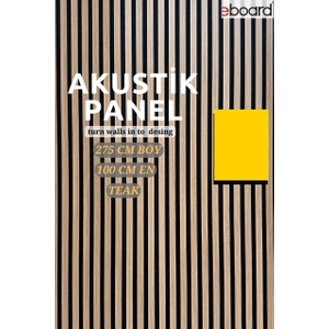 Eboard Mdf Akustik Duvar Paneli 100CM x 275CM Teak Rengi