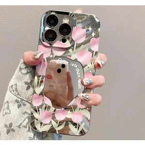 Piyasa Sepeti iPhone 14 Pro Max Silver Case Aynalı Pembe
