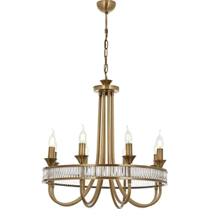 AV-1890-8E Eskitme Kaplama Modern Avize E14 Metal Kristal H: 110 cm, Ø: 60 cm