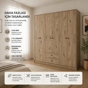 Diamond 6 Kapaklı DOLAP(%100MDF)