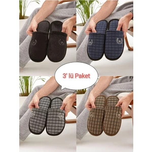 Moda Devrin 3'lü Paket M Kışlık Terlik Ev Terliği Çeyiz Bohça Seti Misafir Terliği