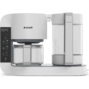 K 3284 Gurme Çay Makinesi 0,9 lt Cam Demlik 1,7 lt Su Isıtıcı Beyaz Renk  Revizyonlu