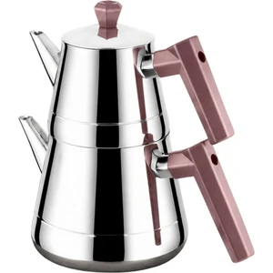 Piramit Soft Kulp Paslanmaz Çelik Çaydanlık - Aile Boy