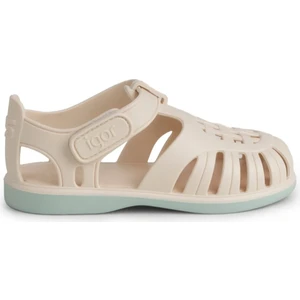 Tobby Solid Bicolor Çocuk Sandalet - Fildişi Mint BB355-079