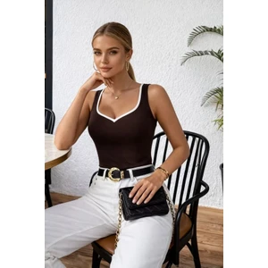 Alyn Wear Kadın Askılı Kalp V Yakalı Dalgıç Bluz