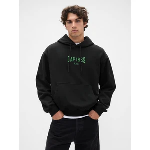 Erkek Siyah Heavyweight 1969 Logo Sweatshirt