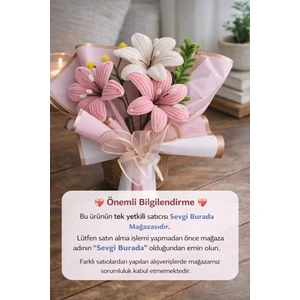 Sevgi Burada Hediyelik Şönil Çiçek Pembe Lilyum