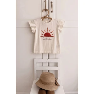 Pullu T-Shirt 1-10 Yaş Ekru