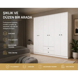 DİAMOND6KAPAKLI Dolap (%100MDF)