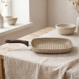 Creamy Granit Kare Tava 28 Cm