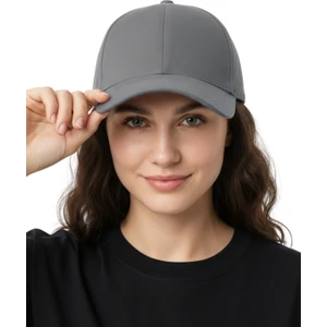 Moda Nokta Basic Şapka - Gri %100 Pamuk Gabardin Unisex Model