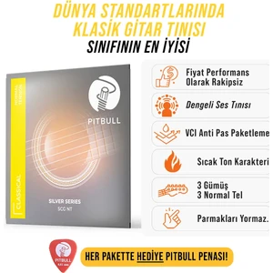 Pitbull Strings Silver Series Scg Nt Takım Tel Klasik Gitar Teli