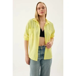Basic Oversize Önden Cepli Gömlek