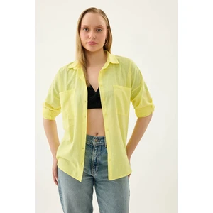 Basic Oversize Önden Cepli Gömlek