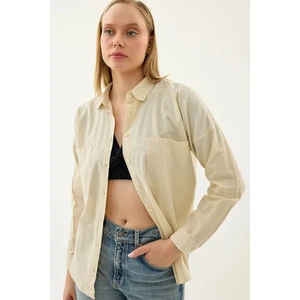 Basic Oversize Önden Cepli Gömlek