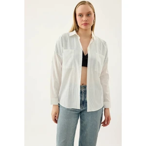 Basic Oversize Önden Cepli Gömlek