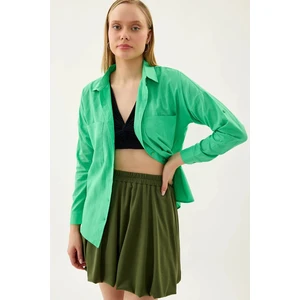 Basic Oversize Önden Cepli Gömlek