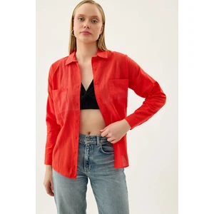 Basic Oversize Önden Cepli Gömlek